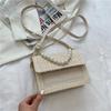 Straw bag with pearl  zip bag with personalized name  for bridesmaid gifts
