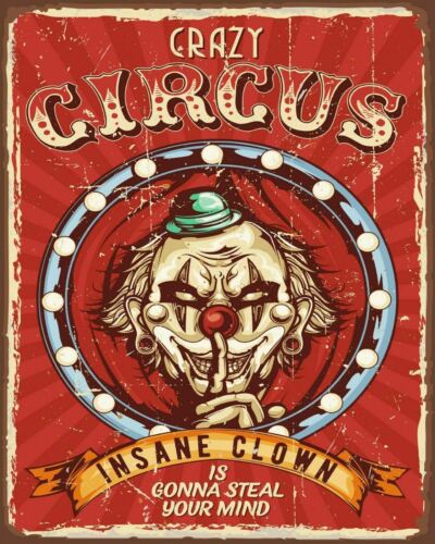 

CRAZY CIRCUS Retro Metal Sign Man Cave Bar Pub Plaque Party VintageAluminum 20x30cm（7.8x11.8inch）