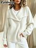 Damen Grobstrick Cardigan Mantel mit lockerem Schnitt für Herbst Winter Freizeitkleidung