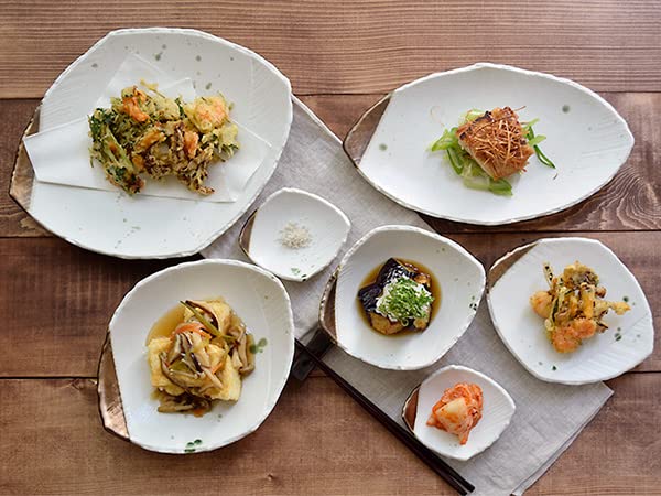 Tableware East Japanese Tableware Small Irregular Diamond Dish, Shape, Gold-Painted Oribe, Ks-009