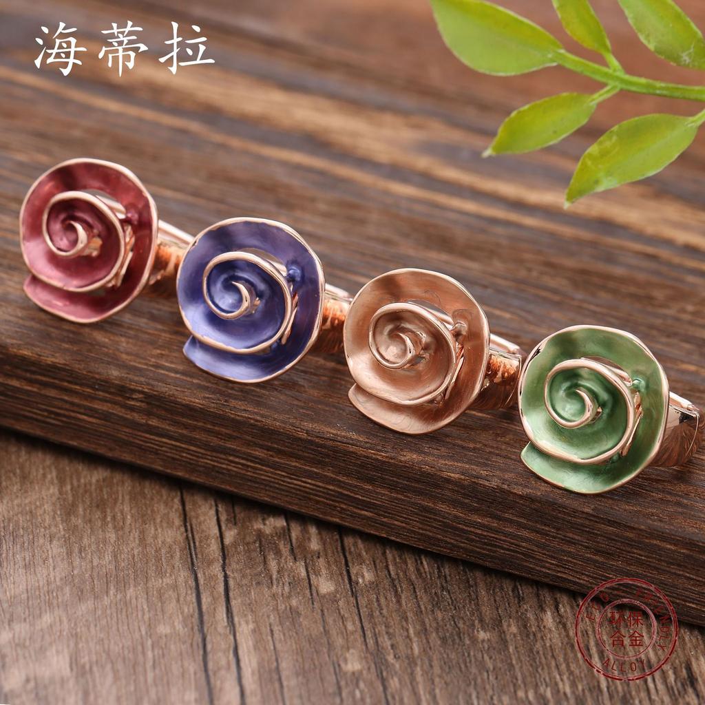 Spring&Summer Women's Versatile Geometric Rose Elastic Ring