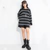 Gestrickt lässig übergroß vintage Streifen locker Frühling Herbst Pullover Damenpullover