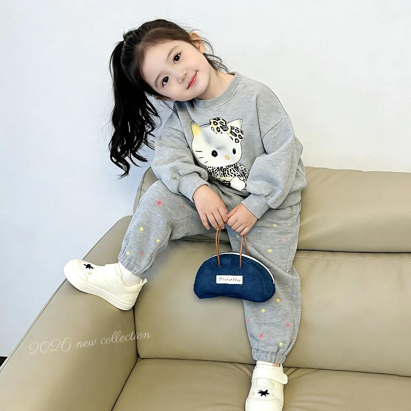 Kapuzenpullover & Hose Set für Mädchen mit Fleece-Futter (Herbst/Winter 2026) - Stilvoll & Modisch für Kinder