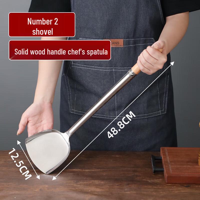 

Stainless Steel Long-Handle Cooking Spatula and Ladle