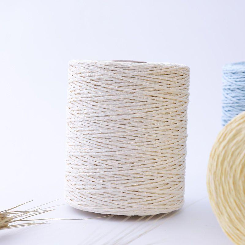 150g Baumwoll-Raffiagarn Natur zum Handstricken Häkeln Sommer Strohhüte Sandalen Haken Taschen Papiergrasfaden 1 Knäuel\=280M