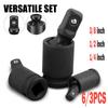 6/3Pcs 360 Degree Impact Universal Joint Swivel Socket Set Electric Wrench Swivel Socket Adapter 3/8inch 1/2inch 1/4inch Tool