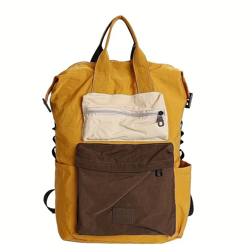 Women's Color Matching Casual Backpack Computer Bag