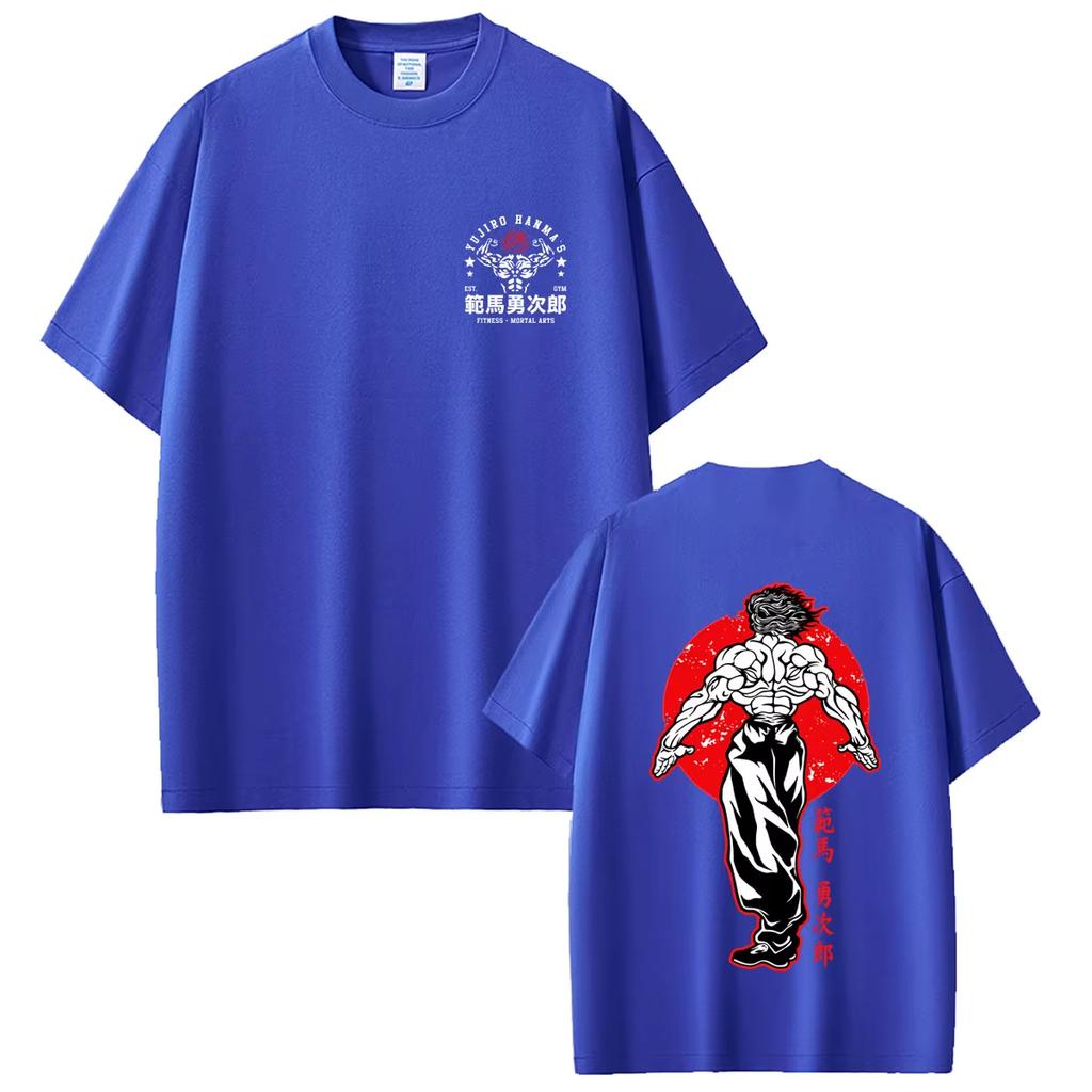Summer Hot Sale Anime Baki The Grappler Yujiro Hanma Gym Fitness Martial Arts T Shirts Unisex Hip Hop Streetwear Oversized T-shirt