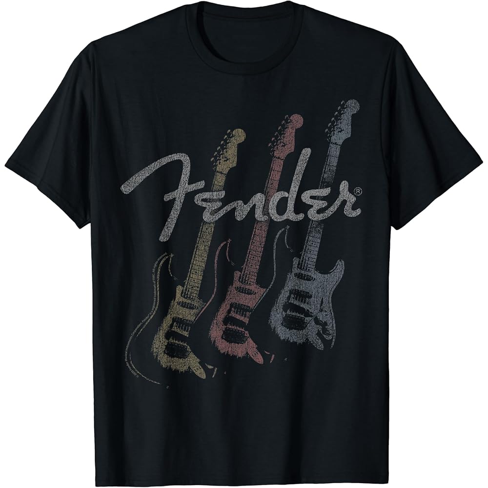 Fender Stacked Guitar Faded Logo Tee
