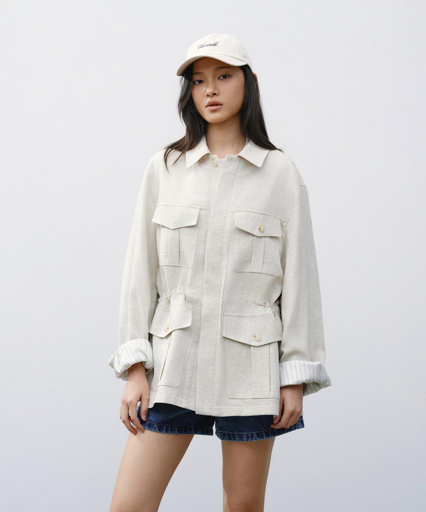 Bibeleude Embroidered Cotton Ball Cap 001 Beige