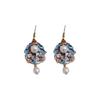 Exquisite Vintage Earrings Flower Chinese Style Earrings Retro Cloisonne Drop Earrings  Hanfu