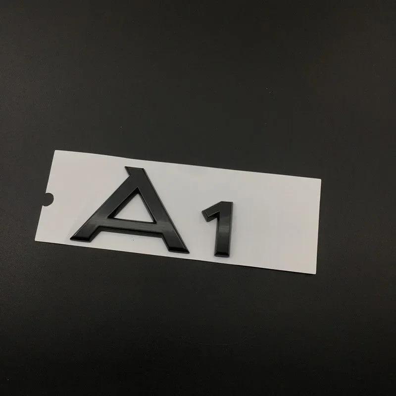 For Qwe12 A1 4 Ring Logo ABS Black Car Hood Front Bonnet Grill Rear Trunk Emblem Badge Sticker A1 Mark 30TFSI Emblem