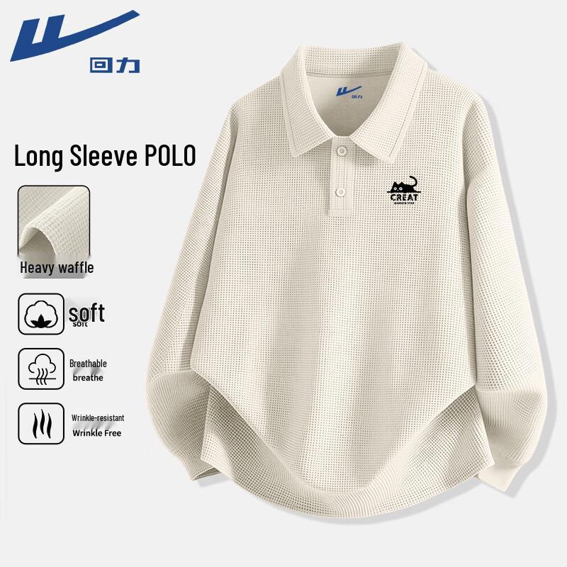 Warrior Men's Waffle Knit Long Sleeve Polo Shirt