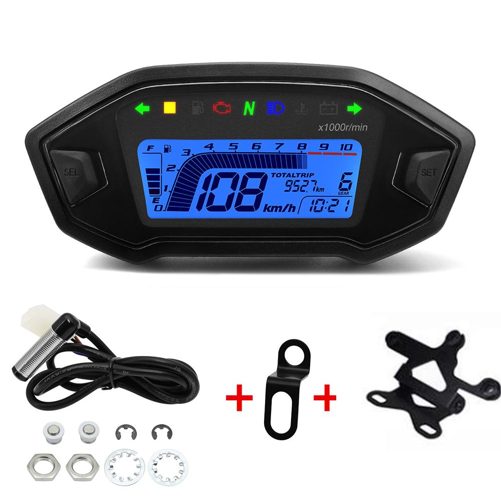 Universal Motorrad Digital Tachometer Drehzahlmesser Dashboard 10000 RPM Instrument Panel Meter LED Display Für 1,2,4 Zylinder