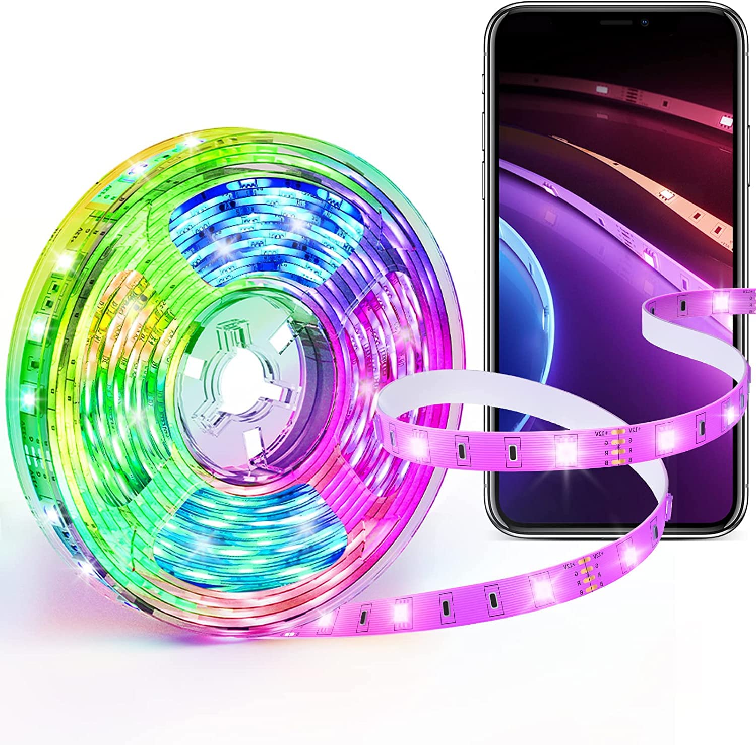 

[Works with Alexa Certified] SwitchBot LED Strip Light, Alexa Certified - RGB Dimmable, Multicolor, 16 Million Colors, Wi-Fi & Bluetooth, Ambient