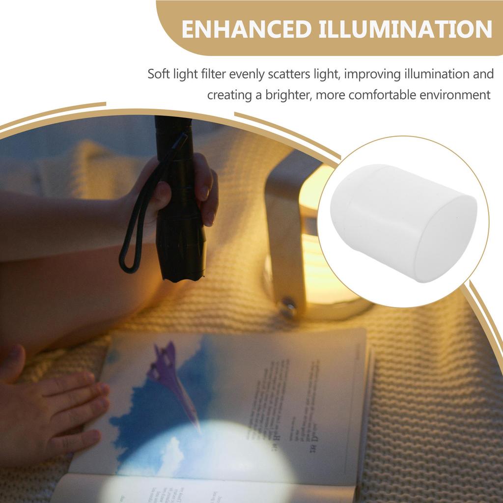 4Pcs Round Flashlight Diffuser Cover High Transmission Silicone 39-43Mm Anti Glare Light Diffuser for Outdoor Camping Emergency