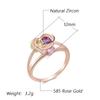 Shiny Pink Yellow Purple Natural Zircon Ring For Women Trend  Rose Gold Color Ethnic Accessories Daily Fine Jewelry