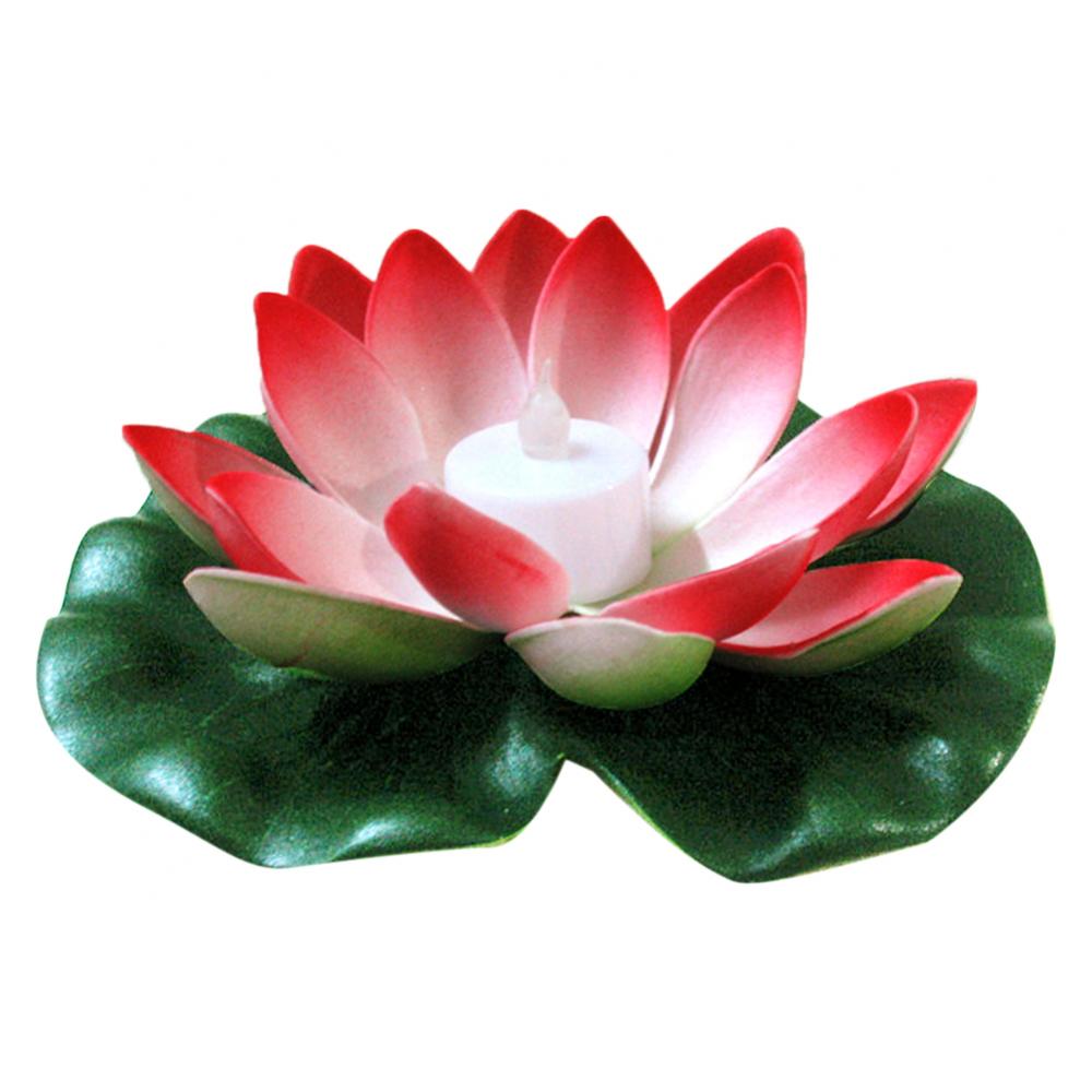 LED Light Simulation Lotus Garden Decoration Floating Lotus Flower Floral Lamp Floating Lotus Light Water Lily Fake Plant
