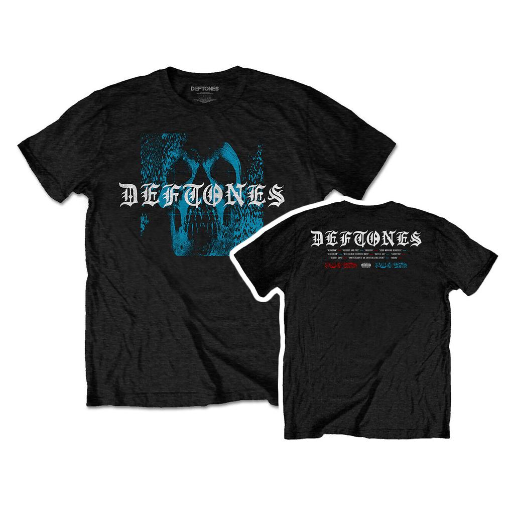 Deftones T-Shirt Static Skull Band Offiziell Neu Schwarz