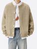 Men's Retro Color Block Cardigan Sweater, Autumn-Winter Casual Knitwear