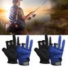 2 Pair Three Finger Fishing Gloves Neoprene Breathable Gloves with Antiskid Convex Point