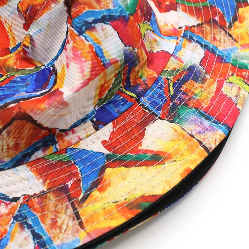 Summer Tie-Dye Basin Hat Men And Women Outdoor Outing Sunshade Sun Hat Printed Basin Hat Bucket Hat