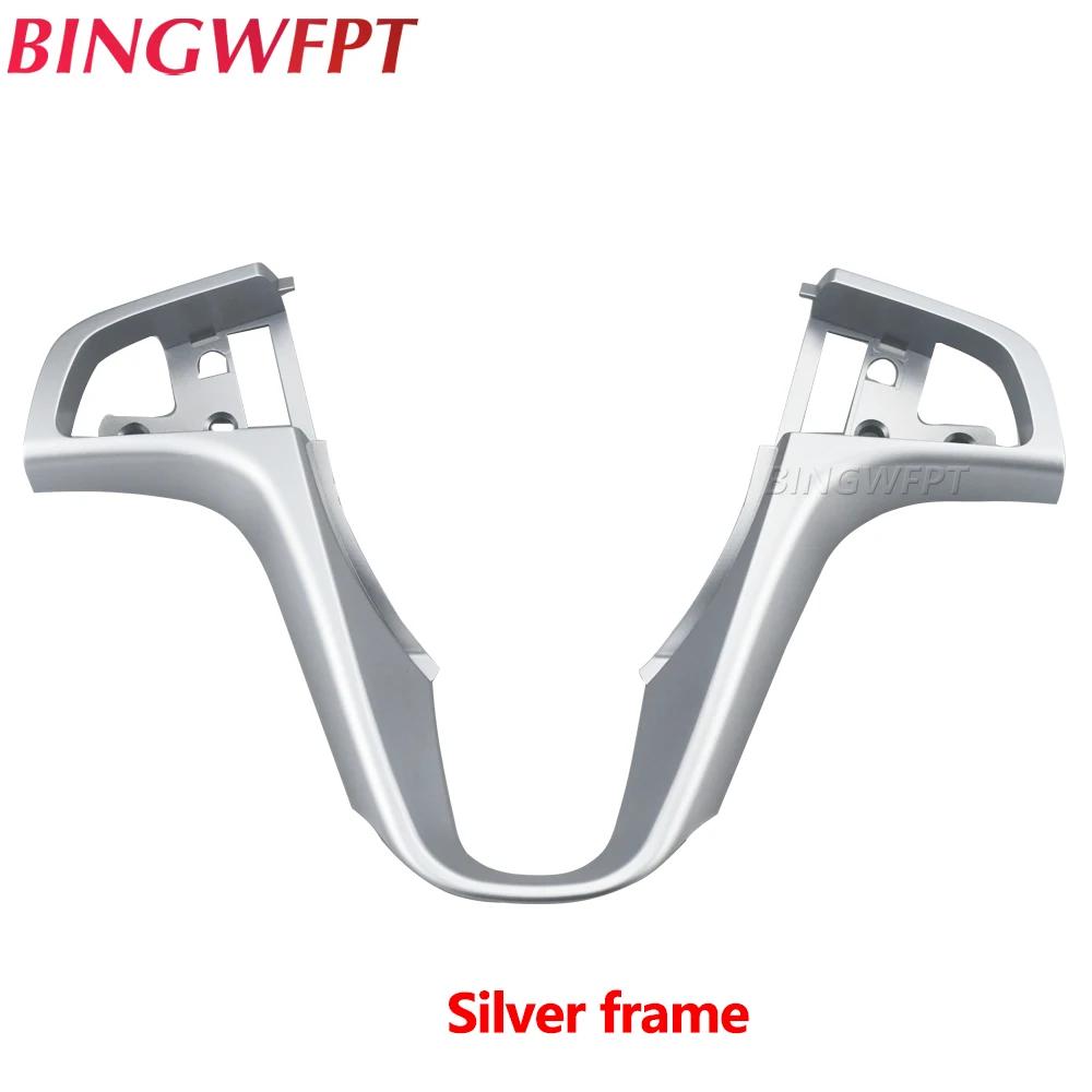 Good Quality Separate To Sell Steering Wheel Switch Panel For Hyundai VERNA SOLARIS Multi-function Steering Wheel Audio Frame Silver frame