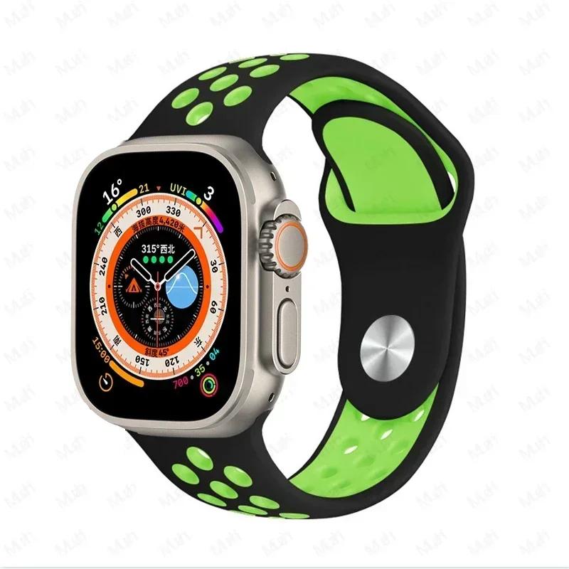 Sportarmbänder für Apple Watch Series 10 42mm 46mm Armband ultra 2 49mm 40mm-44mm 45mm 41mm Silikonarmband iwatch 10 9 8 7 6 SE 5 4 3