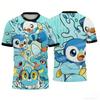 2026 New Ash Ketchum Pikachu Pokemon T-Shirts Anime Short Sleeve Tees Unisex Couple Tops Summer Streetwear for Kids Adults Sport