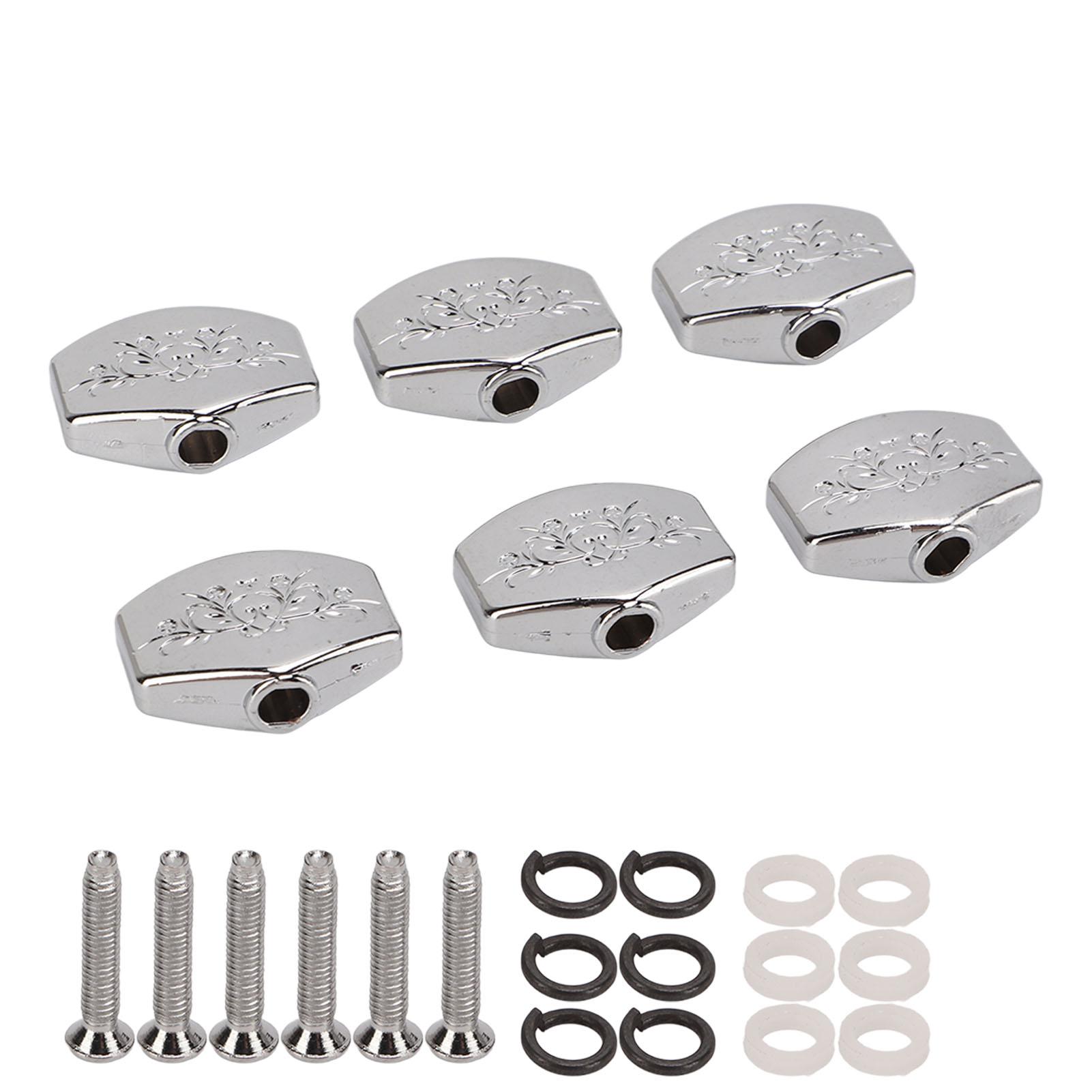 

6 шт. Колки для настройки гитары Колки Кнопка Механика Запасные кнопки Ручка Металл Резной Большой Квадрат