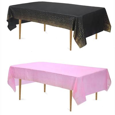 European Retro Luxury Gold Starry Sky Tablecloth Beautiful Wedding Birthday Holiday Party Disposable PEVA Decorative Table Mat