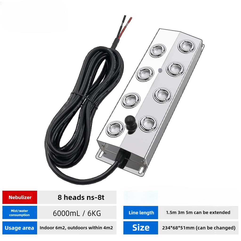 DC48V Ultraschall-Industrie-Luftbefeuchter mit 10/12 Sprühköpfen, Nebelgenerator für den gewerblichen Einsatz, Vernebler, Nebelmaschine für Gewächshäuser/Landschaftsbau