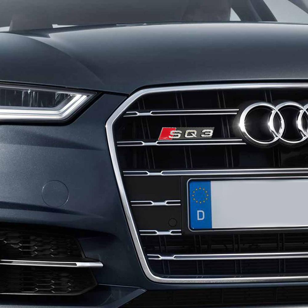 3D ABS Chrom Schwarz SQ3 SQ5 SQ7 SQ8 Logo Aufkleber Auto Frontgrill Emblem Für s1 S3 S4 S5 S6 S7 S8 RS3 RS4 RS5 RS6 RS7 RS8 W12 V6