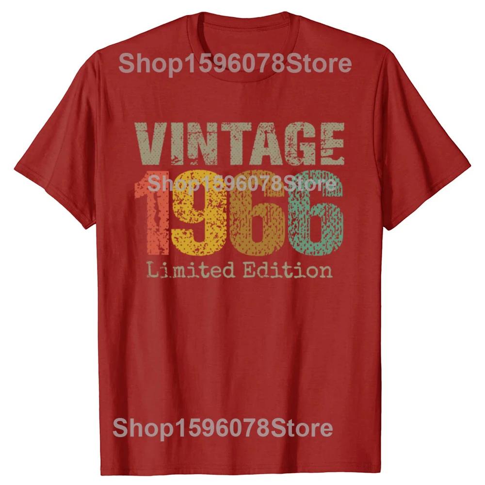 New Men 60 Year Old Gifts Vintage 1966 Limited Edition T Shirt Oversize Printed Casual Tee shirt Casual Short Sleeve Vintage