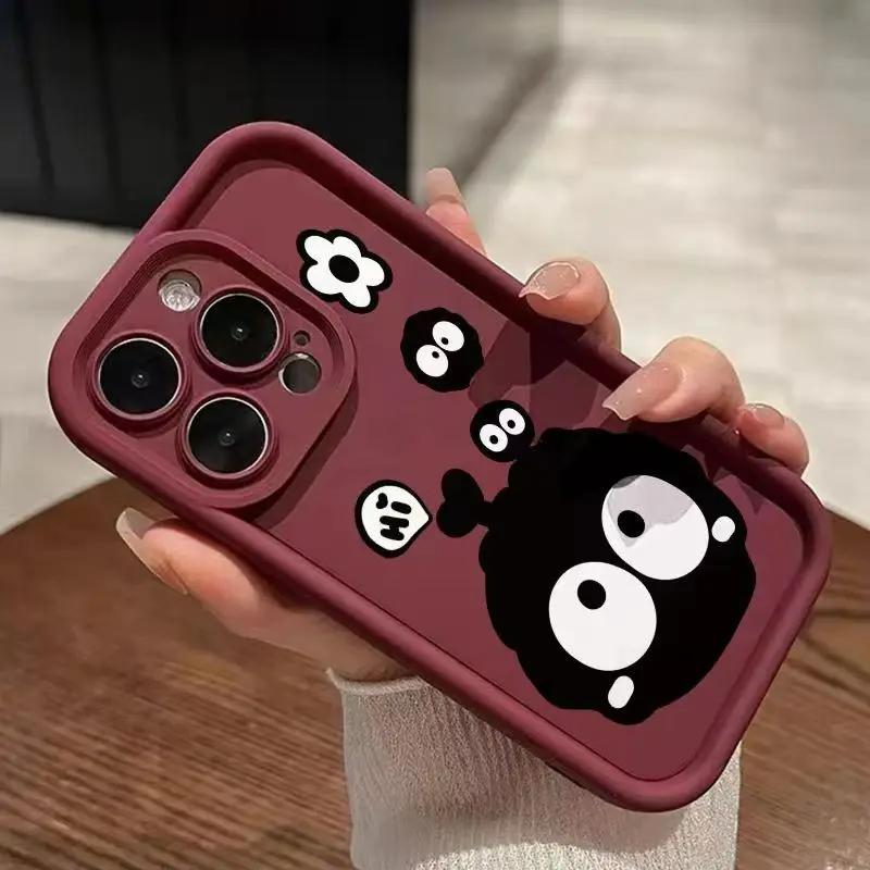 Cartoon Big Eyes Phone Case For iPhone 15 14 11 12 13 Pro Max X XR XS Max 7 8 14 15 Plus SE2020 Luxury Matte Soft Silicone Cover