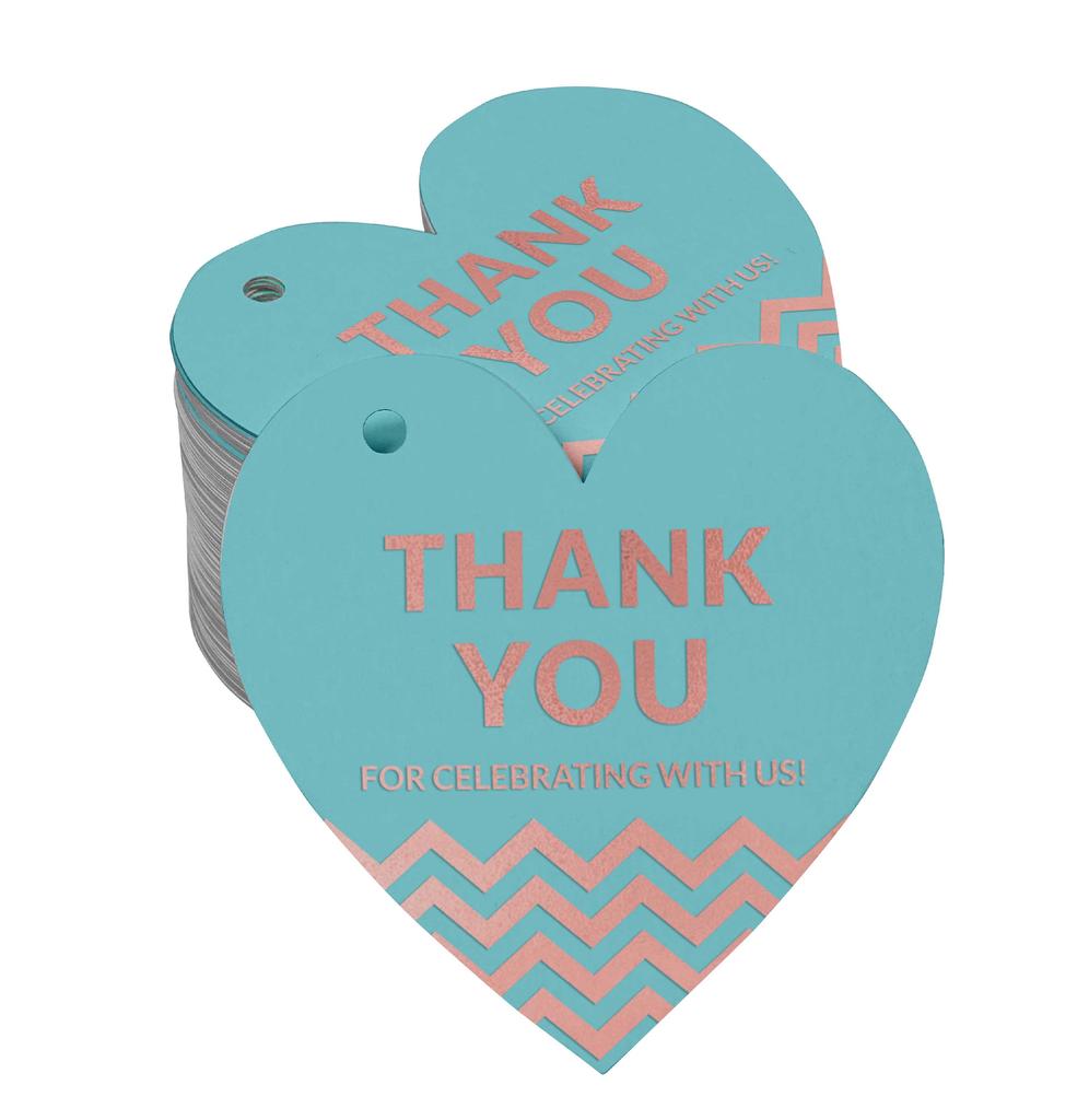 Inkdotpot Danke, dass Sie mit uns gefeiert haben Junggesellinnenabschied-Babyparty-Ruhestand-Hochzeit-Geburtstag Flaschenanhänger Echte Silberfolie Gastgeschenk Anhänger Packung von