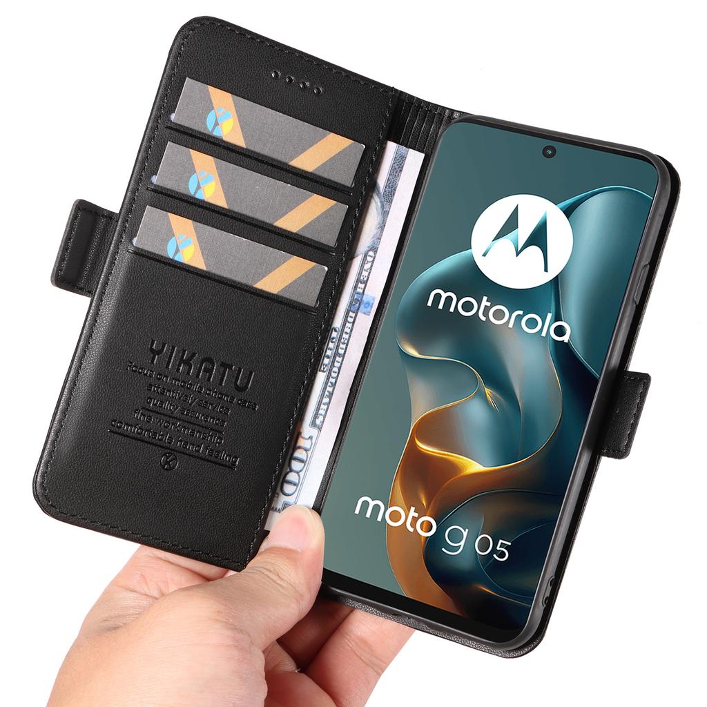 For Motorola Moto G05 4G Wallet Phone Case YIKATU YK-003 Leather Stand Cover