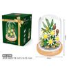 DIY Artificial Sunflower Rose Bouquet Building Blocks Assembly Flowers In Glass Cove Dome for Christmas Valentine's Day Gifts