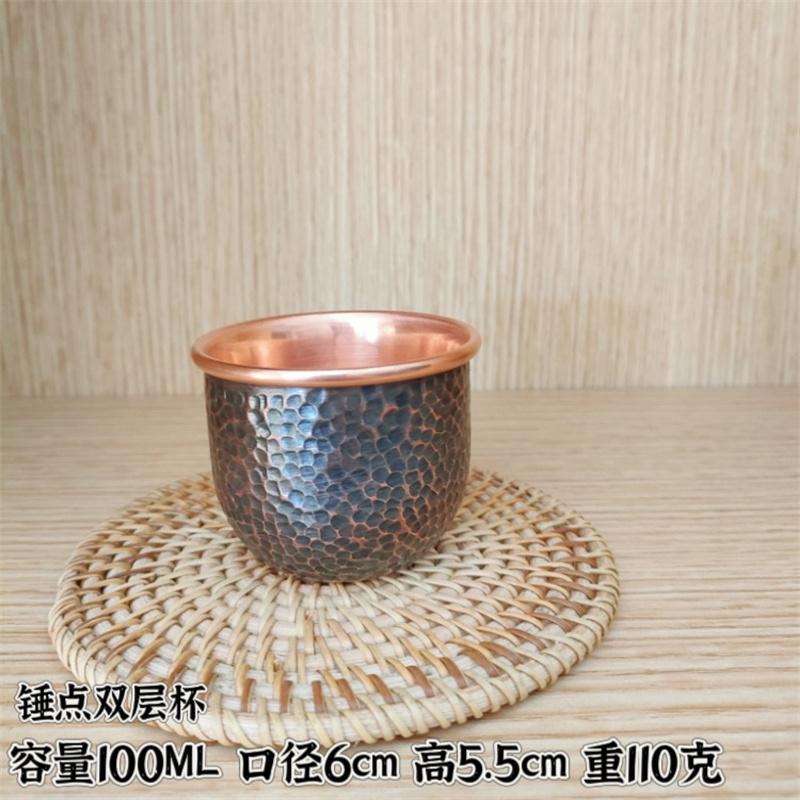 Pure Purple Copper Handmade Kung Fu Tea Cup Small Water Thickened Tea Set Coffee Cup Set Camping Mugs Tea Cups and Saucer Sets