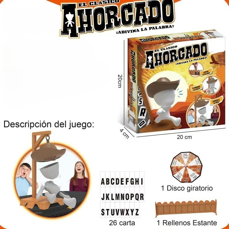 Cowboy Magnetic Mysterious Executioner Guessing Game, Gallows Collapse Tabletop Word Game, Family Party Game, Christmas Toy