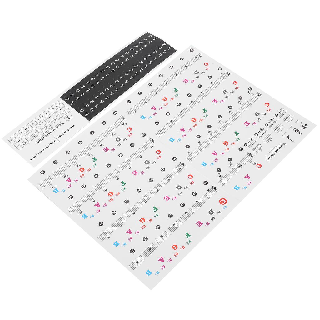 Piano Key Sticker Electronic Organ Universal Keys Transparent Notation Paster DecorationColorful