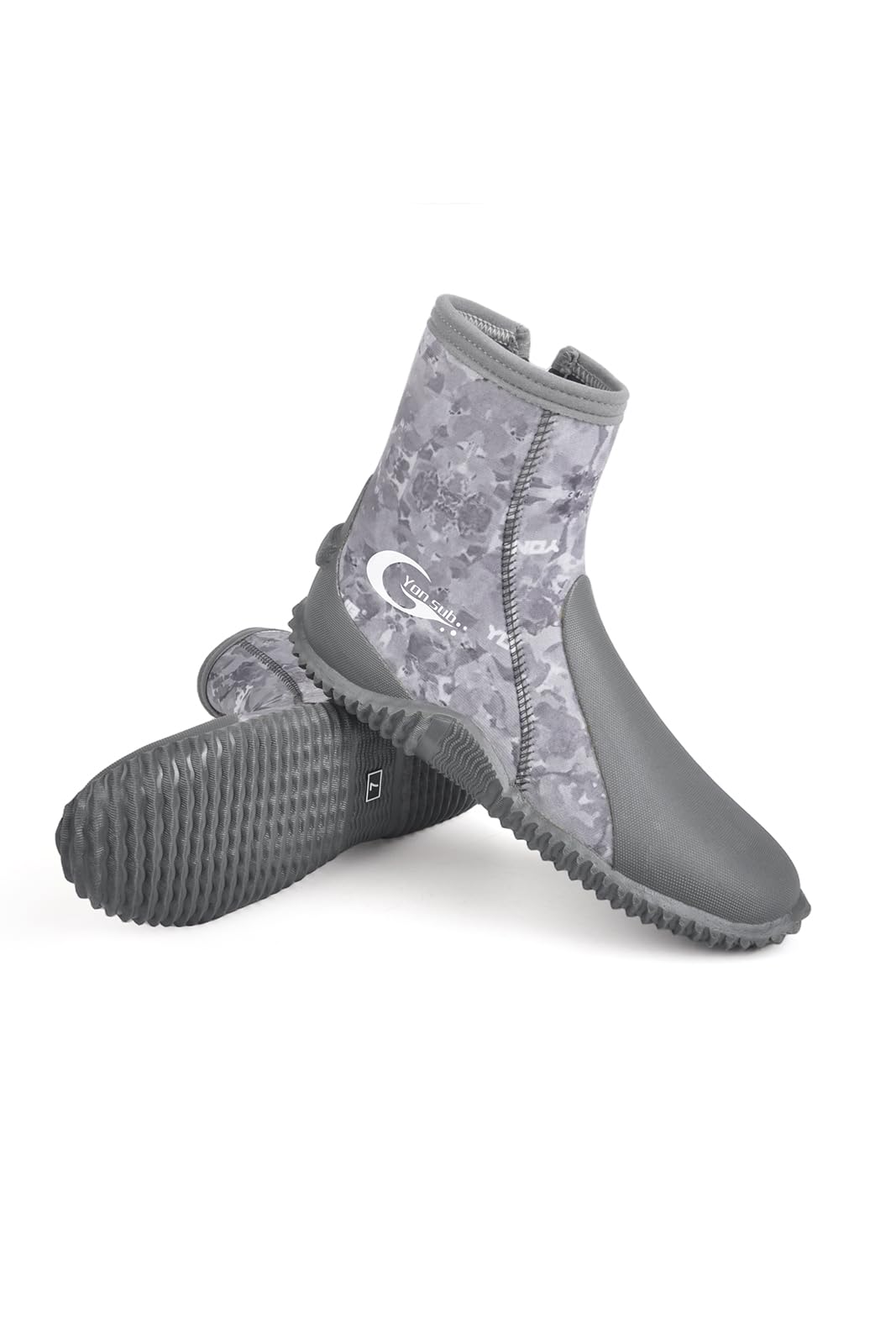 MORGEN SKY Diving Boots, 5mm, Neoprene, High-Top, Camouflage Pattern, Non-Slip, Thick Sole, Warm and Cold Protection, Amphibious, Unisex, YZ026 (Camou