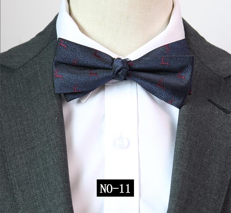 Pattern Bow Tie Men'S Banquet Business Wedding Groom Best Man Gentleman'S Dress Studio Burgundy Navy Bow