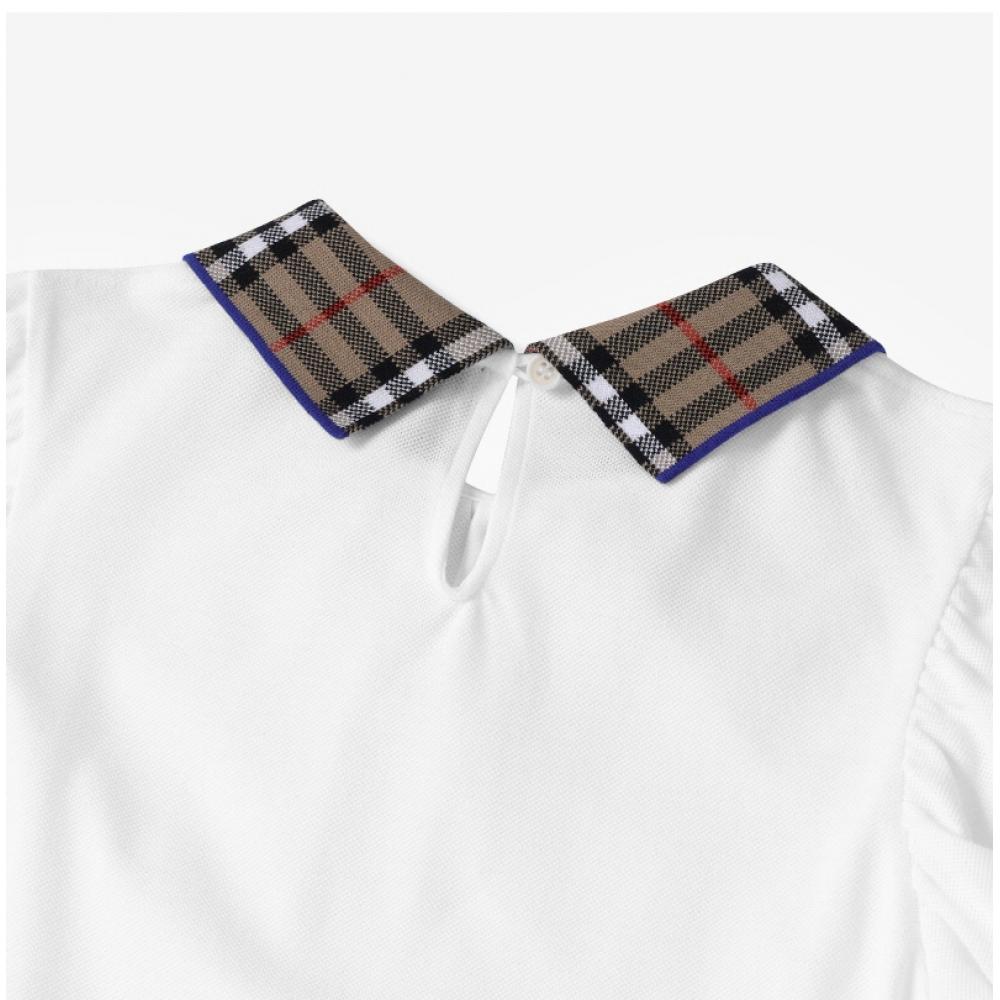 Burberry 8073164 A1464 Vintage Check Polo Girls Kids Short Sleeve Tee