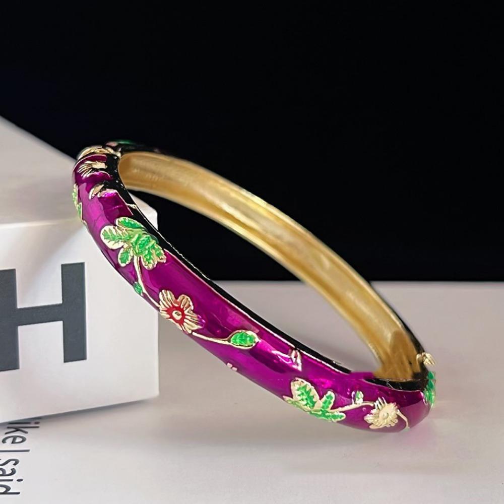 Traditional Chinese Cloisonne Bracelet Double Bangle Women's Hand Bracelet  Jewelry Gifts