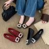2025 Early Autumn New Bright Rhinestone Temperament Square Head Soft Sole Inner Single Shoe