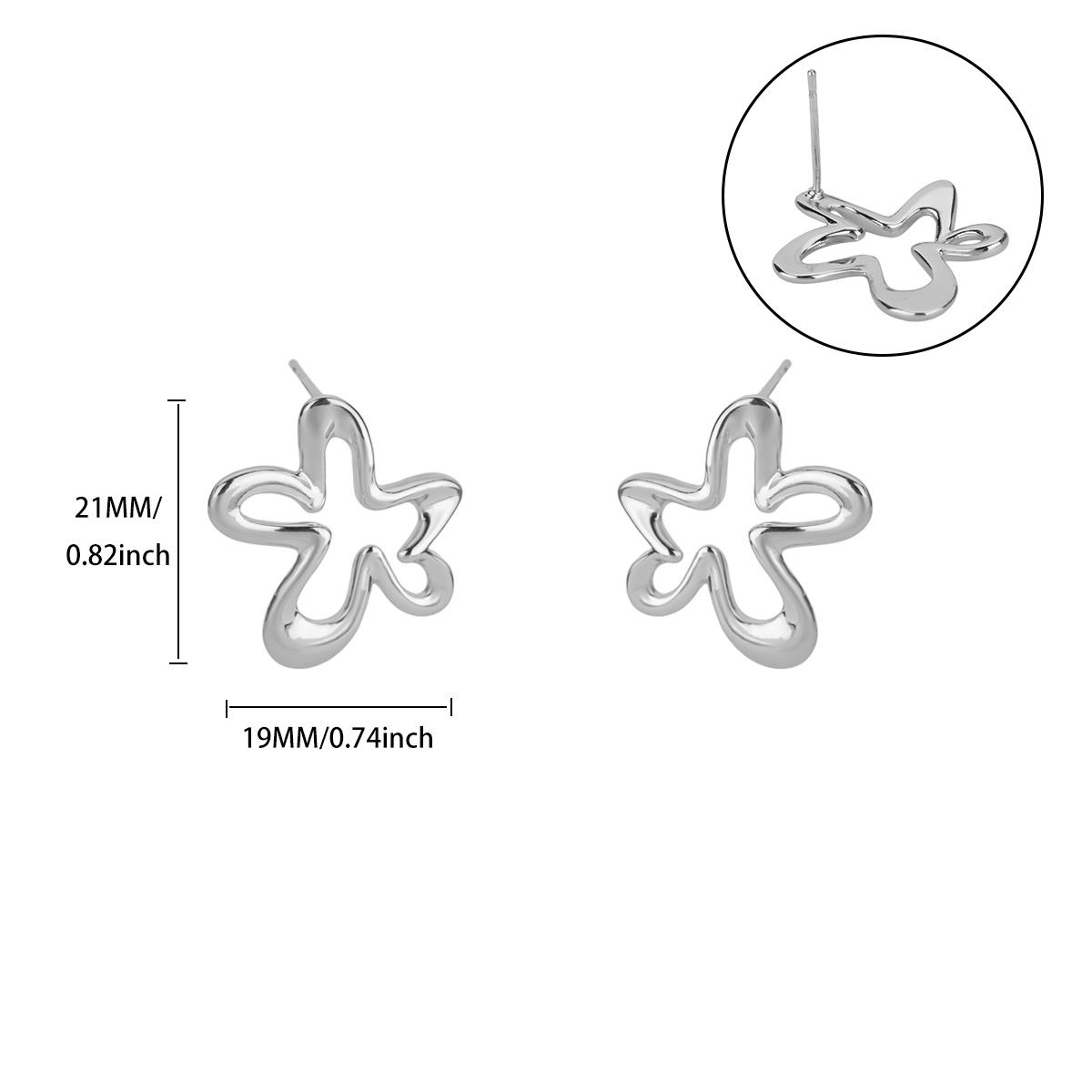 

INS Irregular Hollow Flower Stainless Steel Earring for Women 18K Gold-plated Stud Earring Wedding Jewelry Accessorie 2026 Gifts