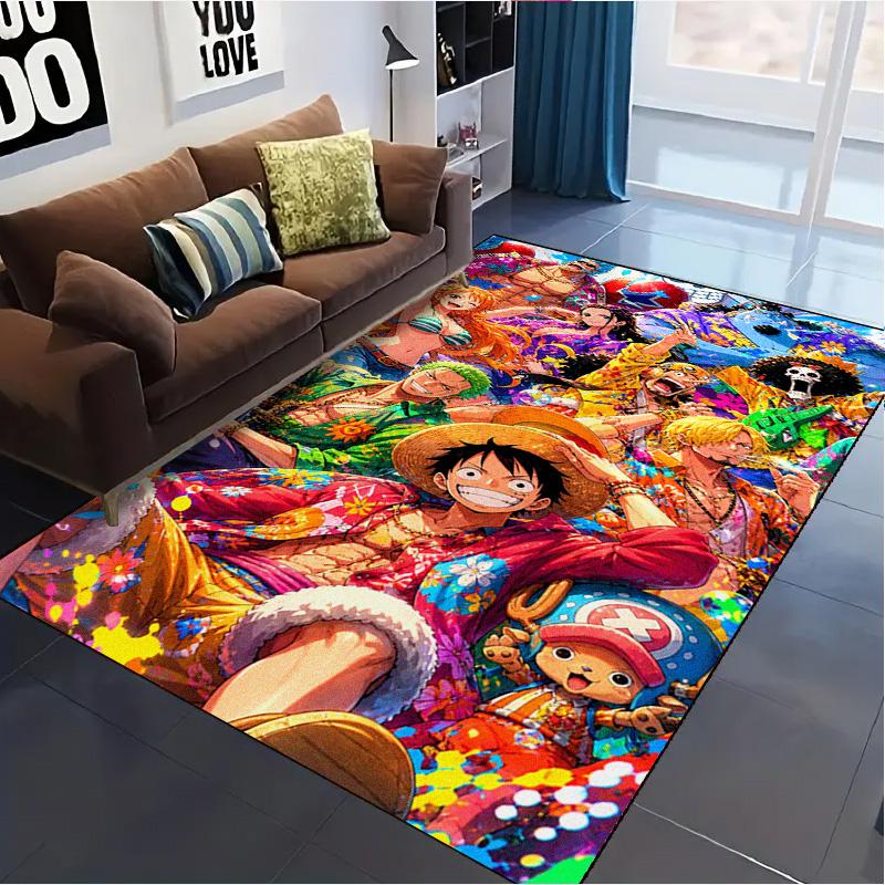 Tappeto Anime Pirati per Soggiorno Camera da Letto Casa Decorazione Divano, Tappetino Antiscivolo per Giochi Bambini