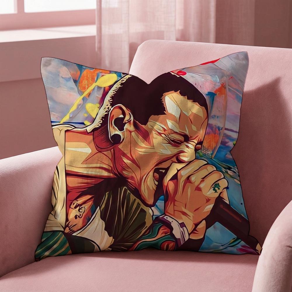 C-Chester B-Bennington Cushion Cover Multi-Scene Pillow Cover for Home & Car - Reversible, Soft & Durable for Daily Use