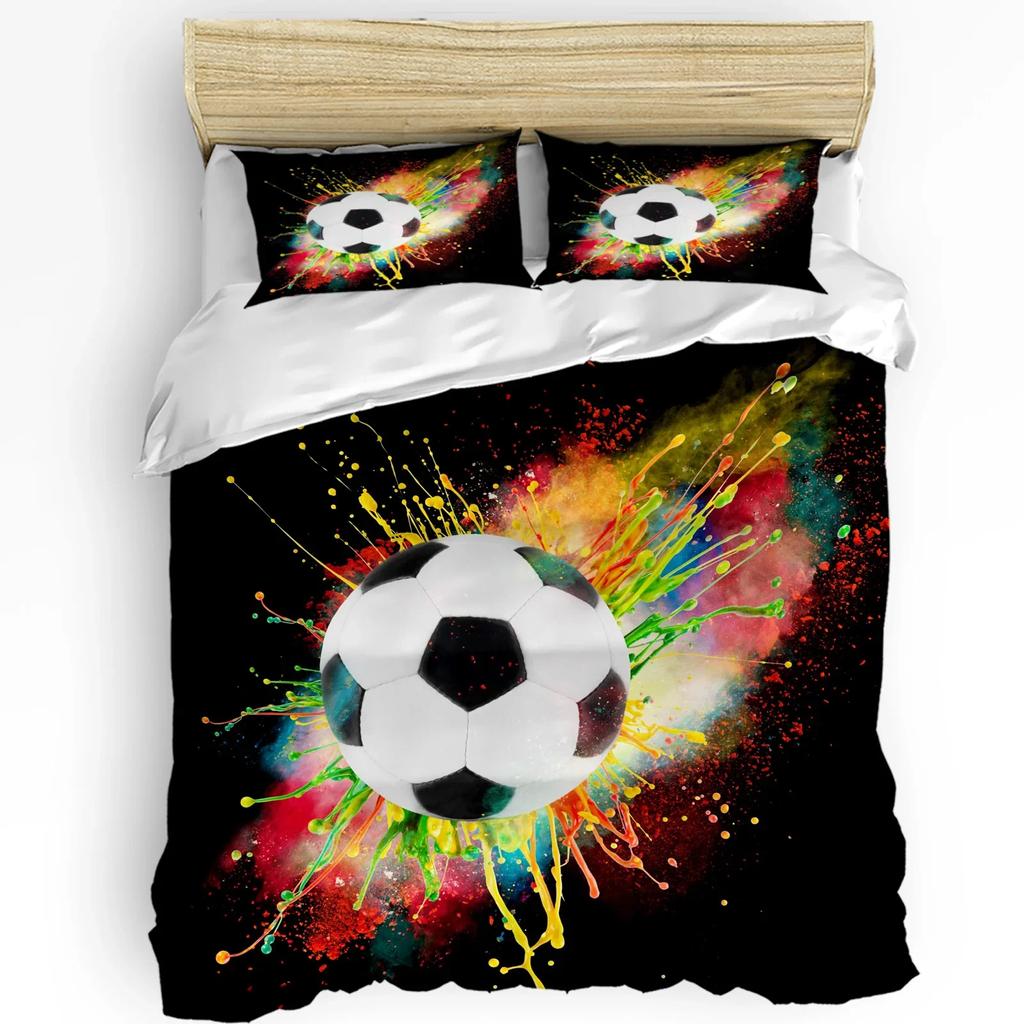 Soccer Balls Football Design Bedding Set 3pcs Duvet Cover Pillowcase Kids Adult Quilt Cover Double Bed Set Home Textile